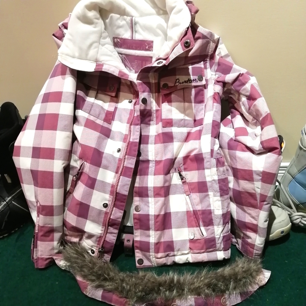 Burton XS Snowboard Jacket, purple plaid